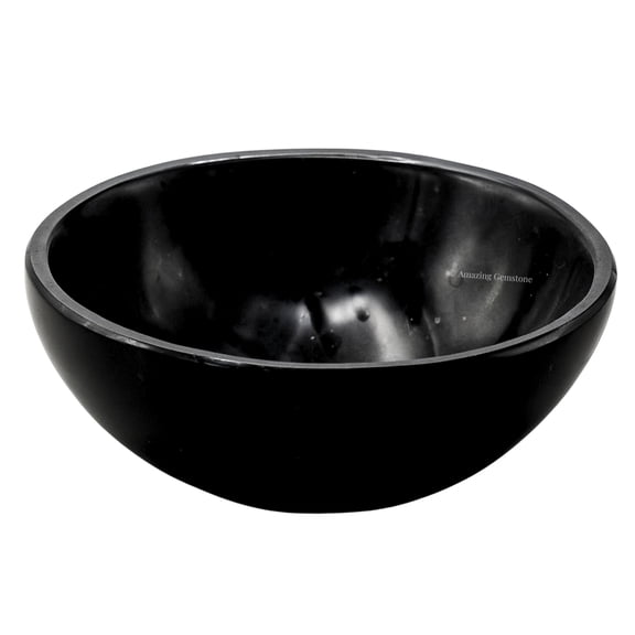Black Tourmaline Crystal Bowl 3" Inch Gemstone Bowl for Altar Offering Bowl