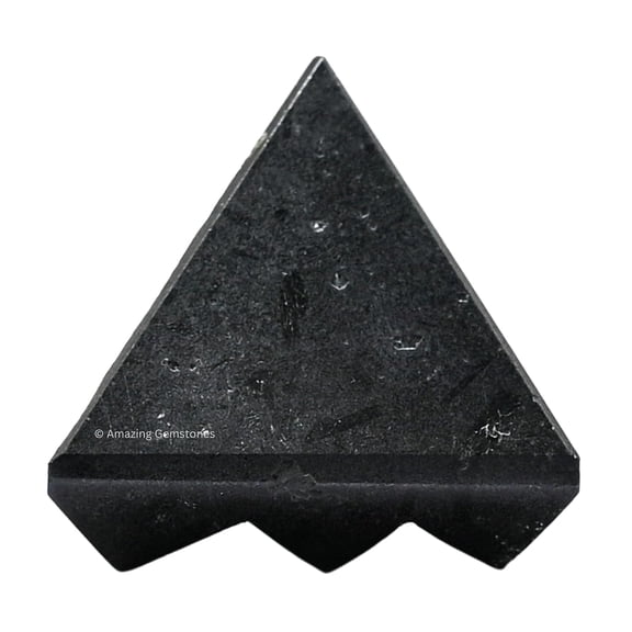 Black Tourmaline Crystal Pyramid with 9 Pyramid Plate Bottom, 1" Mini Pyramid