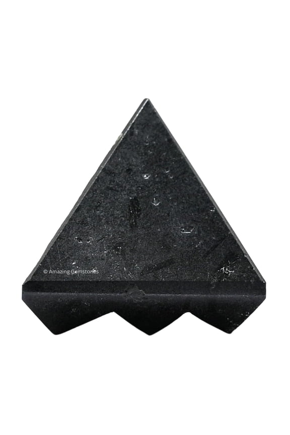Black Tourmaline Crystal Pyramid with 9 Pyramid Plate Bottom, 1" Mini Pyramid