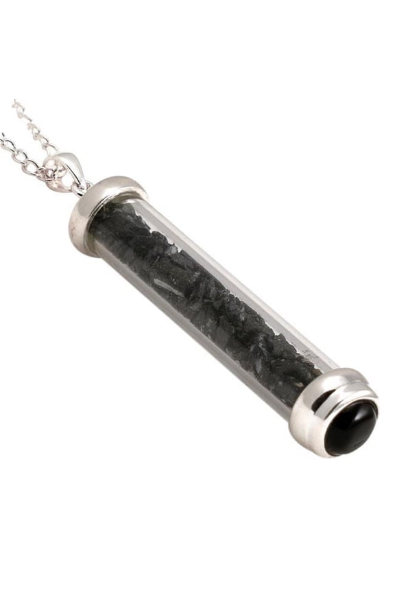 Black Tourmaline Gem Power Vial Pendant for Protection