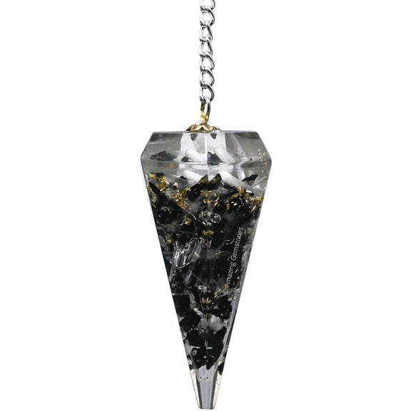 Black Tourmaline Orgone Crystal Pendulums for Divination and Dowsing