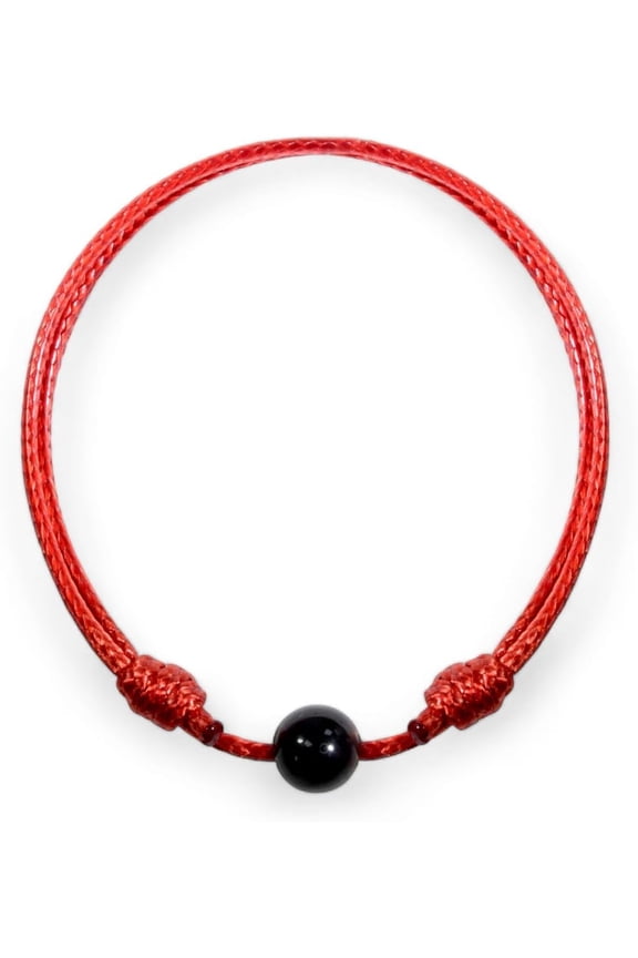 Black Tourmaline Red String Bracelet Handmade Kabbalah Evil Eye Protection Amulet with Adjustable Cord | Unisex Spiritual Jewelry Gift for Men & Women