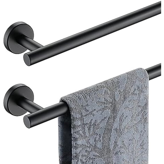 Black Towel Bar, 20.5 Inch 304 Stainless Steel Thicken 0.8mm Towel Rack ...