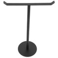 thumbnail image 1 of Black Towel Bar Bathroom Mounted Holder Rack Standing Iron, 1 of 6