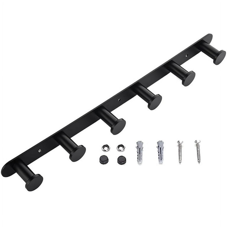 Black Towel Hook Bathroom Wall Hook Rack with 6 Hooks Bedroom Coat Hook Kitchen Robe Hanger Wall Mount Walmart