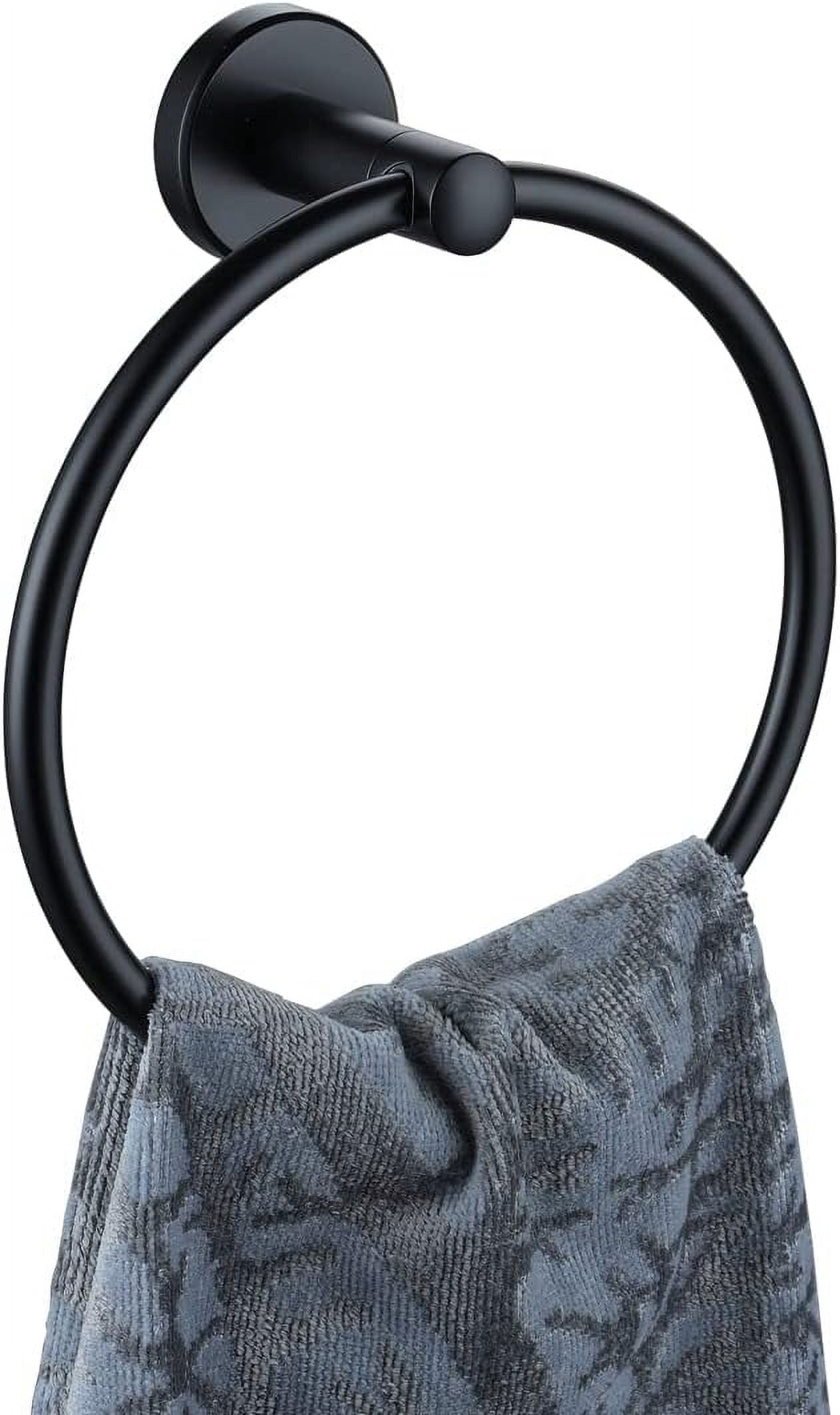 Black Towel Ring, 304 Stainless Steel Matte Black Hand Towel Holder for ...