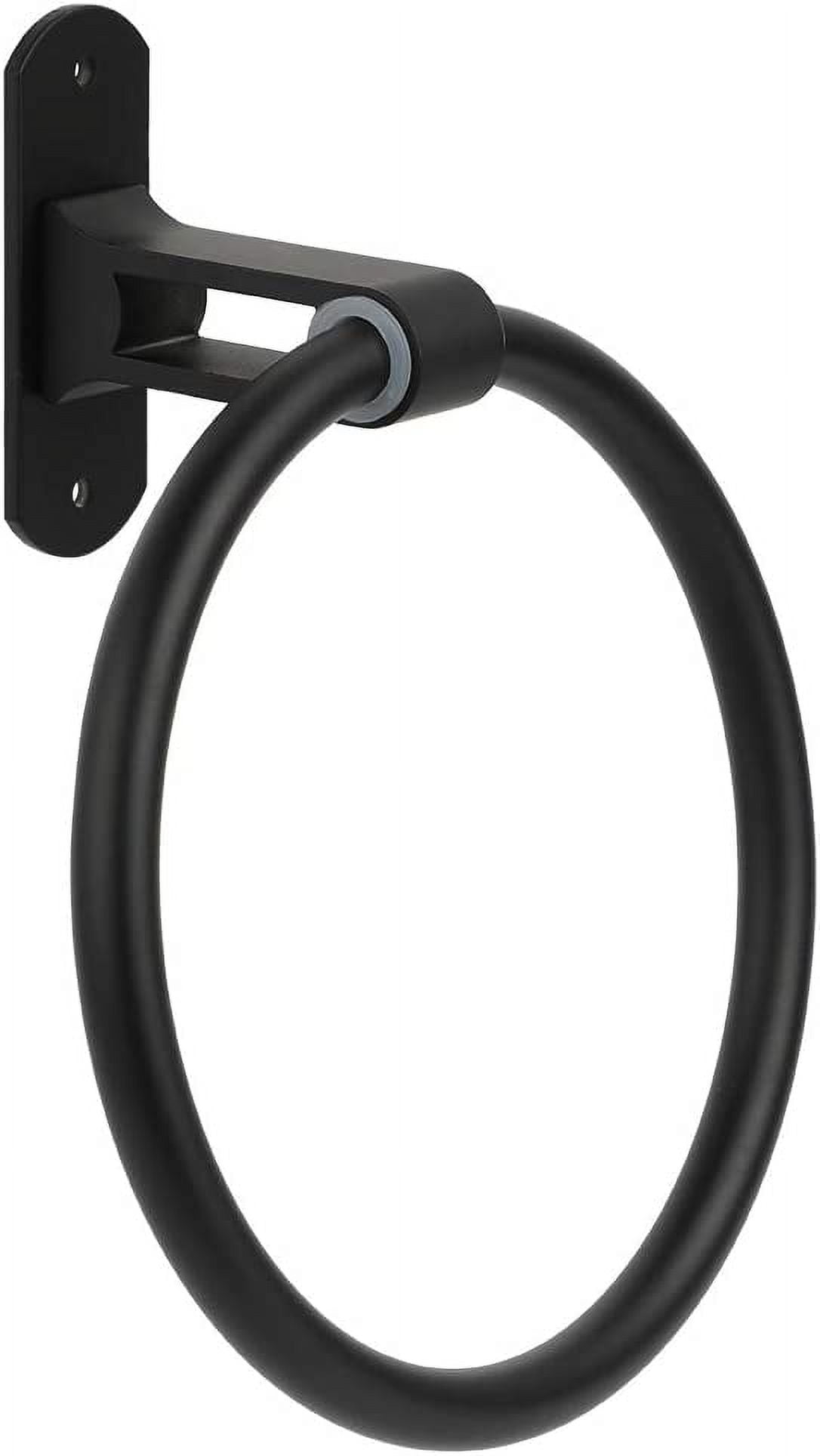 Black Towel Ring, 6.3 Inch Modern Hand Towel Holder Wall Mounted ...