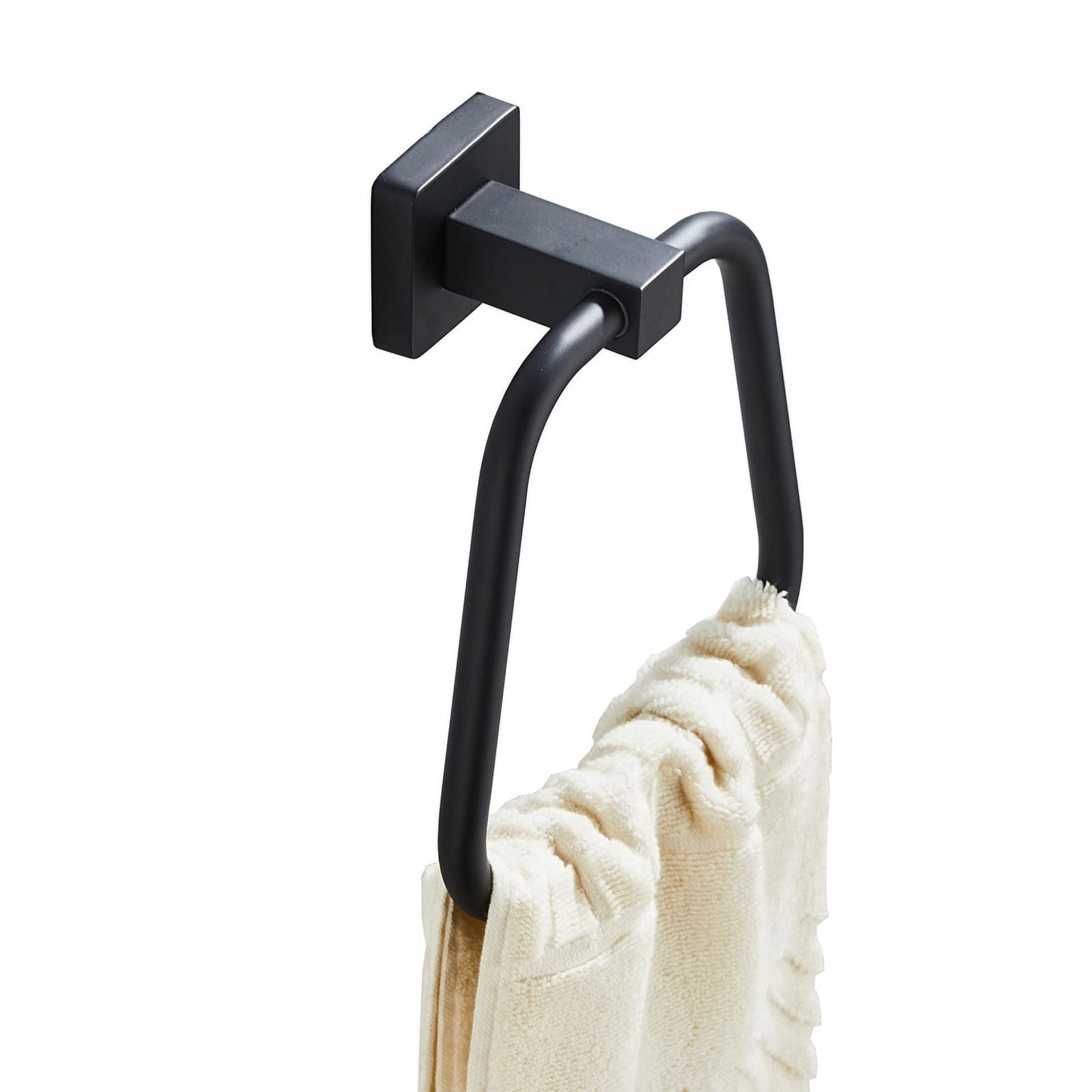 Black Towel Ring for Bathroom, Kitchen Bath Towel Holder Hangers Wall ...