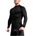 thumbnail image 1 of Black Track Athletic Running Going Out Shirts for Mens Summer Fall Long Sleeve Crewneck Collared Neck Tight Thin Plain Top T Shirt Blouse Mens 2026 Clothes XL, 1 of 4