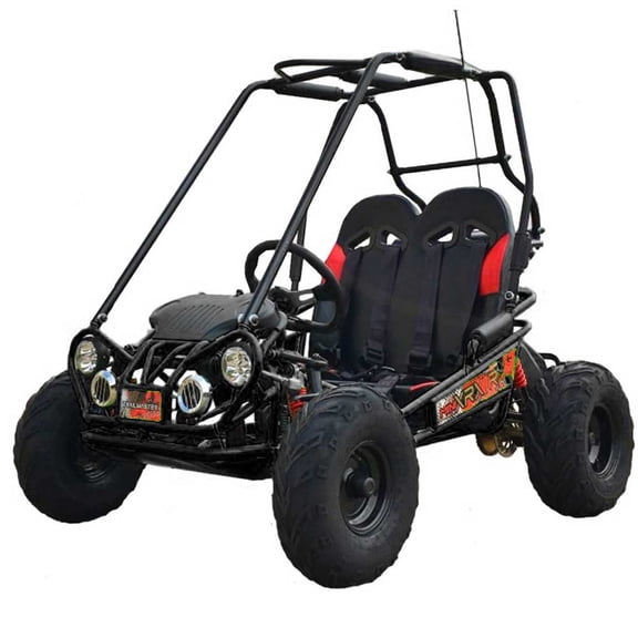 Black TrailMaster Mini XRX/R+ (Plus) Upgraded Go Kart with Bigger Tires, Frame, Wider Seat