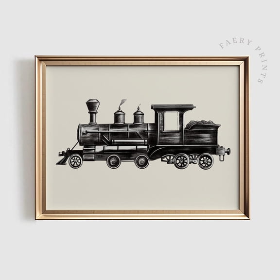Black Train Print Vintage Wall Art Train Nursery Print Boy Toddler Room Print Nursery Art #927 Wall Art Modern Wall Decor