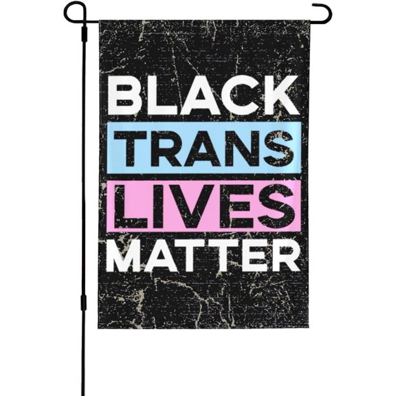 Black Trans Lives Matter Garden Flag outdoor yard flags 12.5"x18" Flag Seasonal House Flag Welcome Flag Rustic Farmhouse Decor for Seasonal Holiday