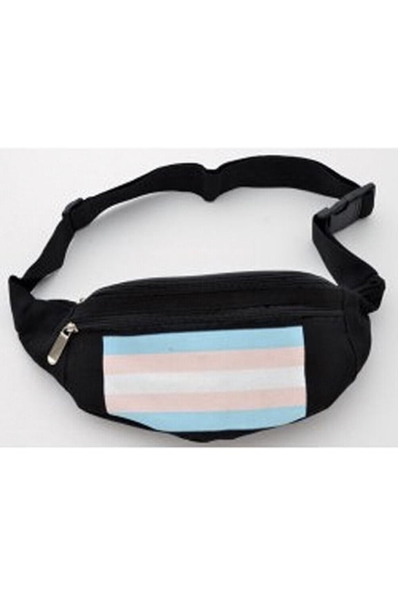 Black Transgender Pride Fanny pack (Trans Flag) - LGBTQ Bags & Hip Pouches