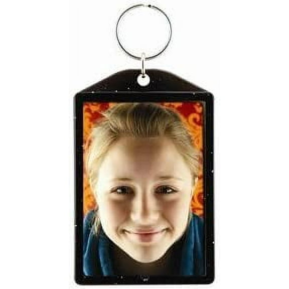 Black Translucent Sparkle 1.75" 2.75" Photo Keychains - Pack of 144