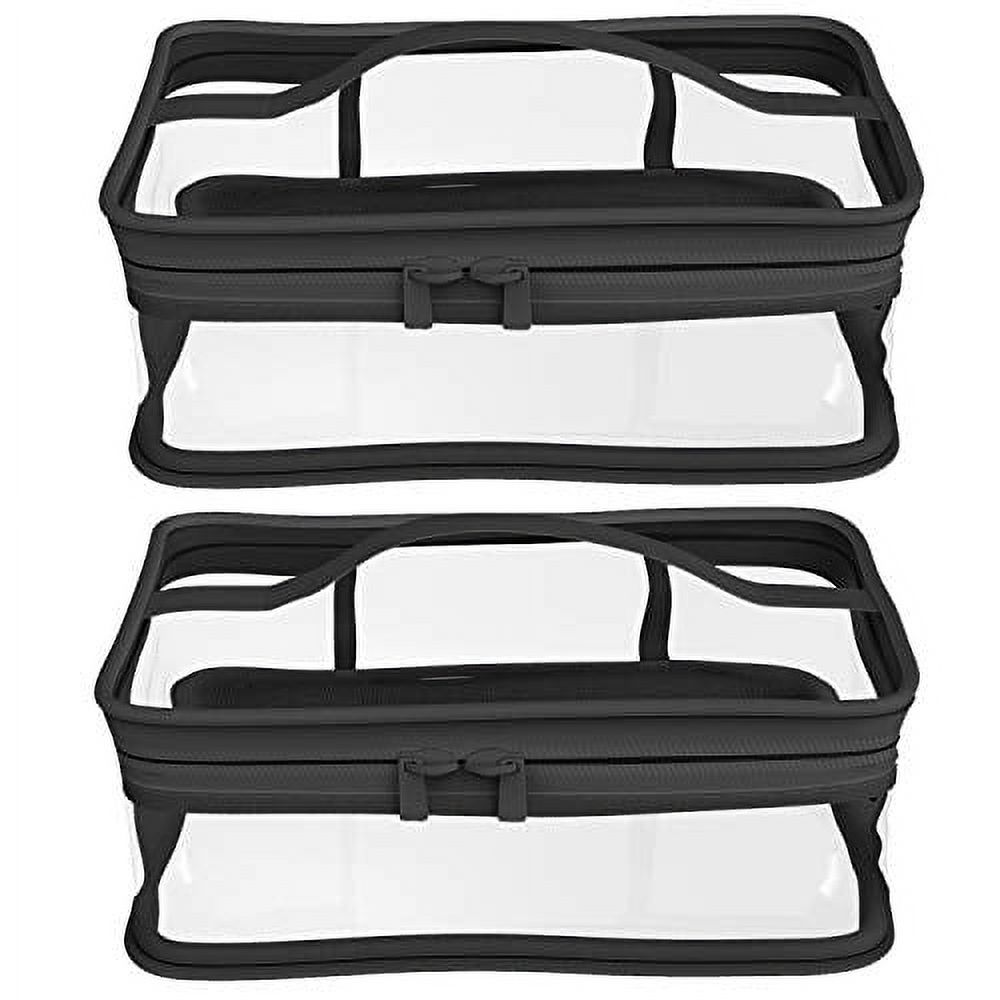 Black Transparent Cosmetic Bag Waterproof Handbag Portable Travel Work