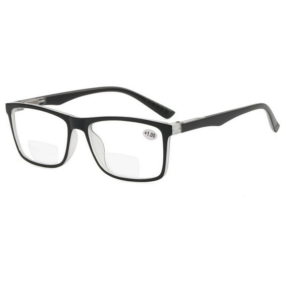 Black Transparent Retro Rectangle Bifocal Reading Glasses for men Classic Presbyopic Glasses Spring Hinge Readers  2.50