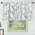 thumbnail image 1 of Black Tree Curtains 27 Inches Wide 24 Inches Length 2 Panels Vintage Leaf Rod Pocket Window Curtain Plant Printed Curtains for Kitchen Bathroom, 1 of 6