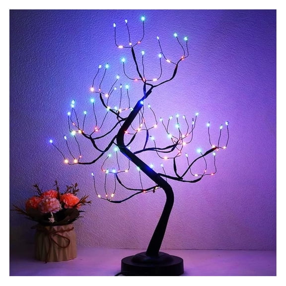 Black Tree Light 108L Lights Tree Lamp Adjustable Branches LED Artificial Trees USB & Battery Operated Christmas Tree for Home Decor & Holiday Decoration (Multicolor)