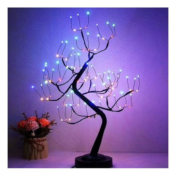 Black Tree Light 108L Lights Tree Lamp Adjustable Branches LED Artificial Trees USB & Battery Operated Christmas Tree for Home Decor & Holiday Decoration (Multicolor)