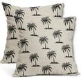 thumbnail image 1 of Black Tree Pillow Covers 16X16 Inch Set of 2 Coastal Tropical Plants Coconut Trees Decorative Pillow Cases Summer Beach Vintage Cushion Case Hawaiian Home Decor for Sofa Couch Outdoor, 1 of 6