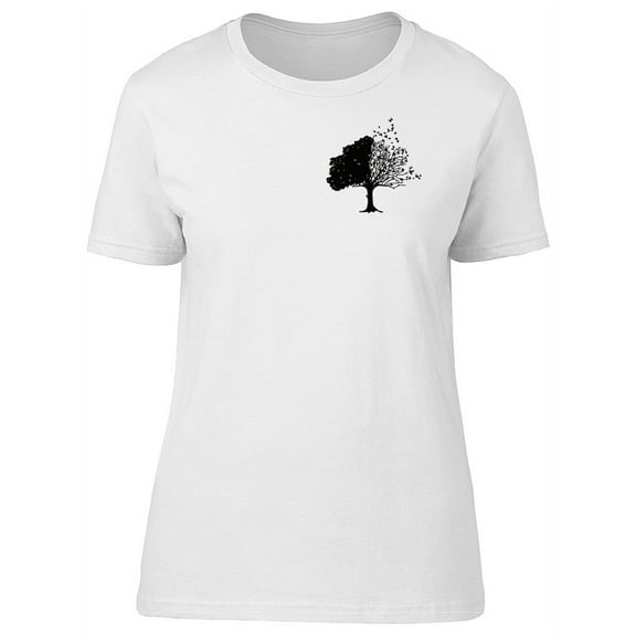 Black Tree Silhouette T-Shirt Women -Image by Shutterstock, Female Large