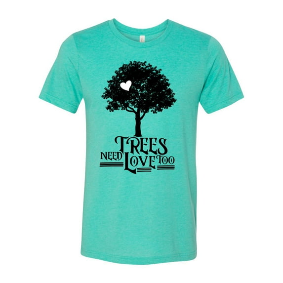 Black Trees Need Love Too Unisex Adult Short Sleeve T-shirt-Sea Green Triblend-xxl