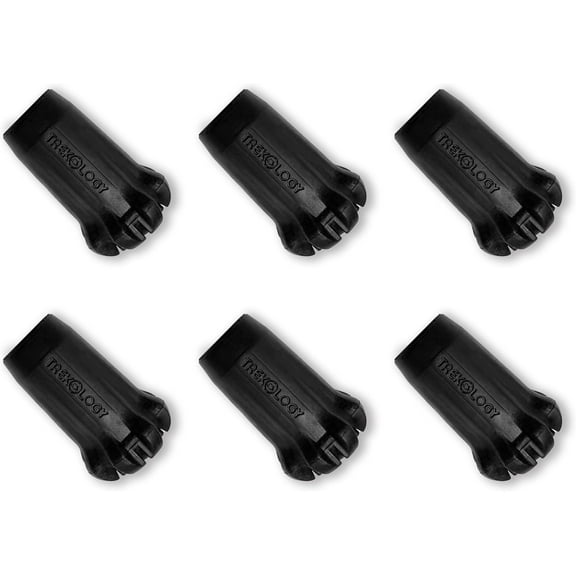 Black Trekking Pole Tips Replacement, 6pc/Set Hiking Pole Tips, Rubber Walking Pole Tips, Rubber Tips Trekking Poles Tip Walking Stick/ 11mm Hole Diameter - Fit Most Standard Hiking Poles