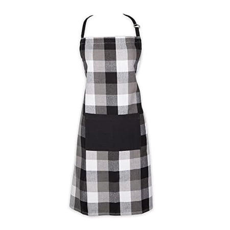 Black Tri Color Check Chef Apron 32x28