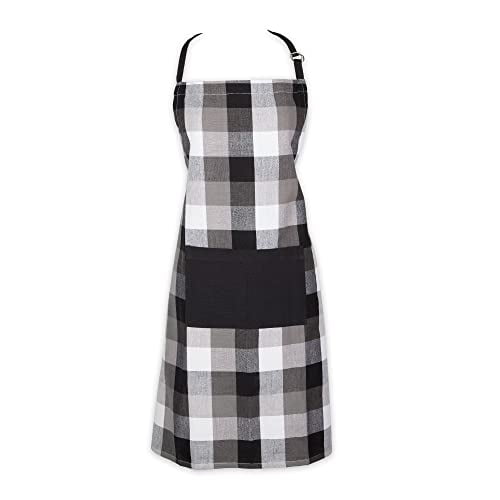 Black Tri Color Check Chef Apron