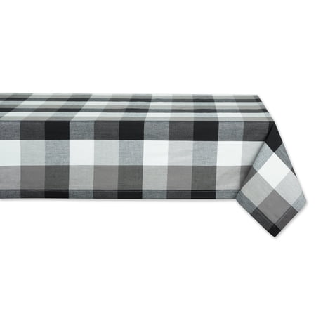 Black Tri Color Check Tablecloth 52x52"