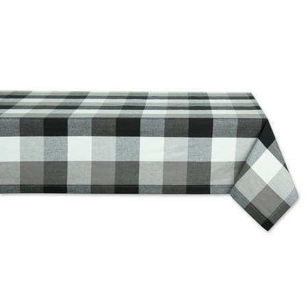 Black Tri Color Check Tablecloth 60x84"