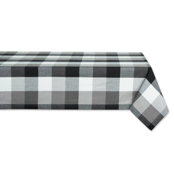 Black Tri Color Check Tablecloth 60x84"