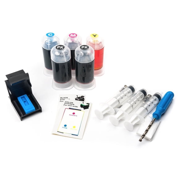Black & Tri-Color Ink Refill Box Kit for PG-245/CL-246, PG-245XL/CL-246XL Cartridges
