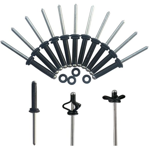 Black Tri-Grip Rivet with O Rings (20 Count)