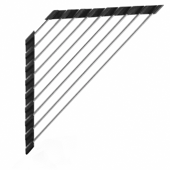 Black Triangle RollUp Dish Drying Rack, SiliconeCoated Stainless Steel Sink Corner Drainer, SpaceSaving Kitchen Organizer