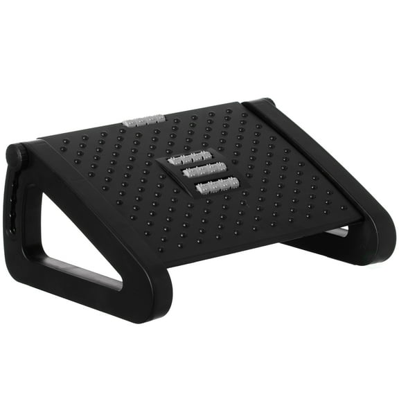 Black Triangular Footrest Adjustable Under Desk Massage Stool 6 Height Positions