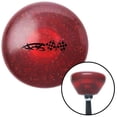 thumbnail image 1 of Black Tribal Sign & Racing Flags Red Retro Metal Flake Shift Knob with M16 x 1.5 Insert, 1 of 1