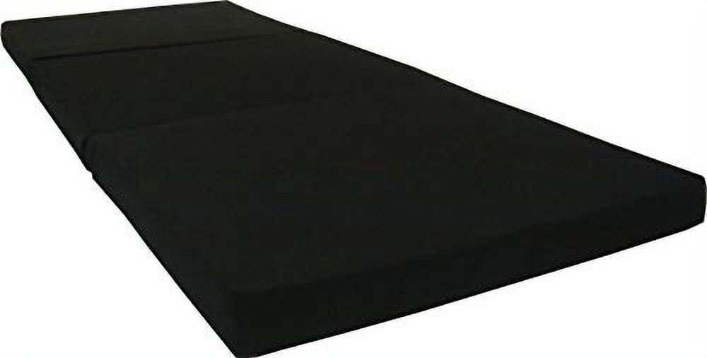 Black Trifold Foam Beds 3 X 27 X 75 In, Shikibuton, Foldable Mats, High