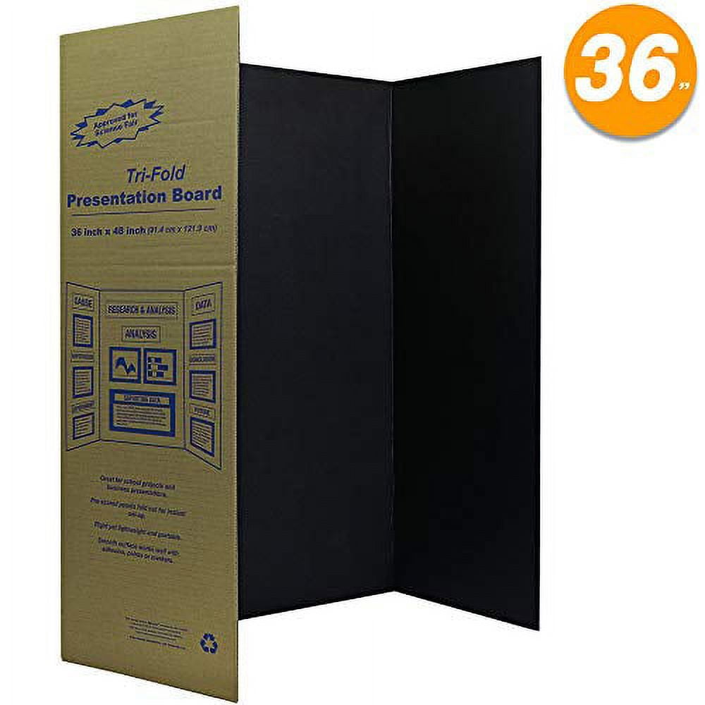 Black Trifold Presentation Board 36" x 48 Display Exhibition Board