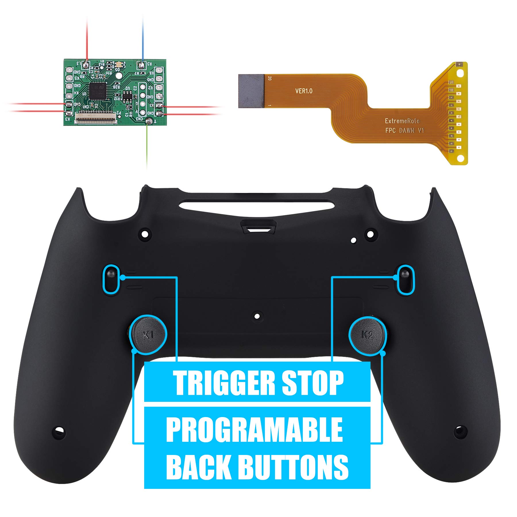 Ps4 Lock Black Trigger Stop Upgrade Board & Back Shell & Back Buttons & Trigger ...