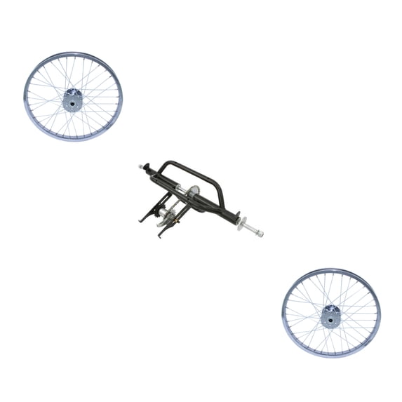 Black Trike Conversion Kit for 20 inch Bicycle. Comes with Two 20 inch Hollow-Hub Steel Wheel 36 Spoke. Tricycle, Trike, three-wheel bike conversion kit