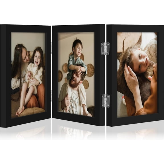 Black Triple 5x7 Picture Frame Vertical