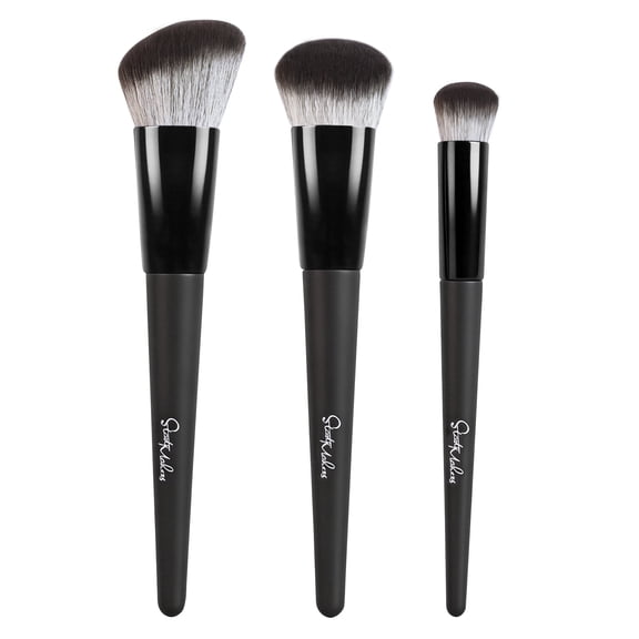 HEYMKGO Foundation Makeup Brushes, 3Pcs Contour Concealer Makeup Brush, Cosmetic Under Eye & Blusher Face Brush