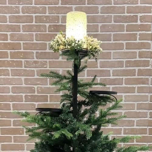 Black Triple Tree Topper, Triple Tree Topper Candle Holder Christmas ...