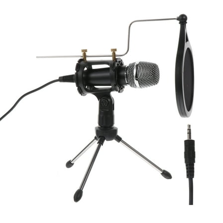 Black Tripod Mic Set for PC - Singing, Recording, Gaming, Streaming