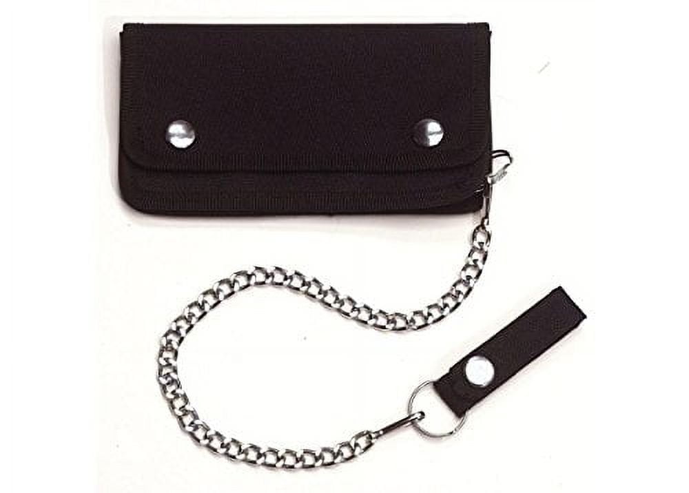 Black Trucker / Biker Wallet with Chain and Snap Belt Loop