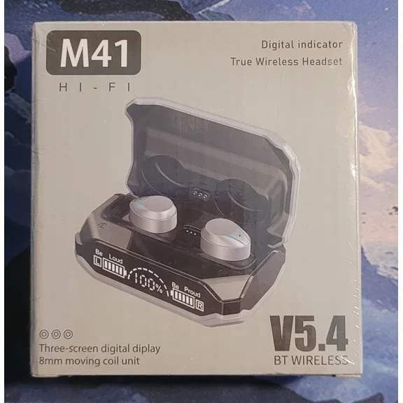 Black True Wireless Buds, M41 V5.4 Earbuds Sealed