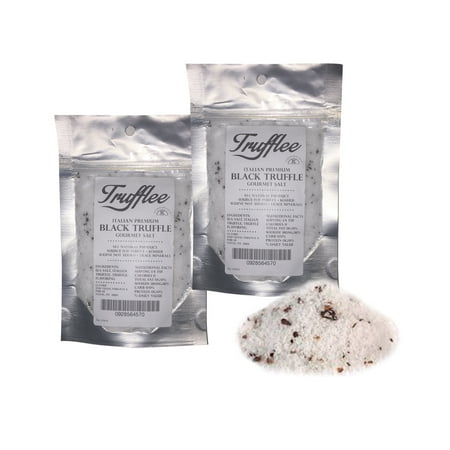Black Truffle Salt - Kosher Certified - Italian Black Truffles & Sea Salt Perfectly Combined - Highly Rated - 4 oz total, Approx. 96 Servings (2 Bags) - Delicious Mouthwatering Topping