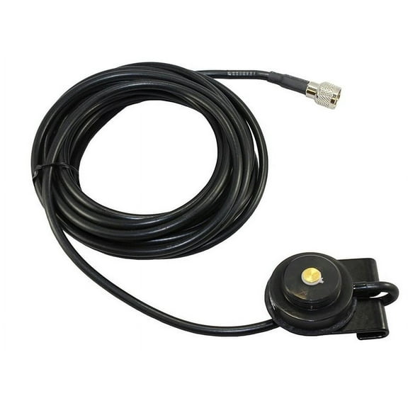 Black Trunk NMO Mobile Radio Antenna Mount With RG58 Coaxial Cable And Motorola Type Mini-UHF Connector. TRAM 1247B-MUHF