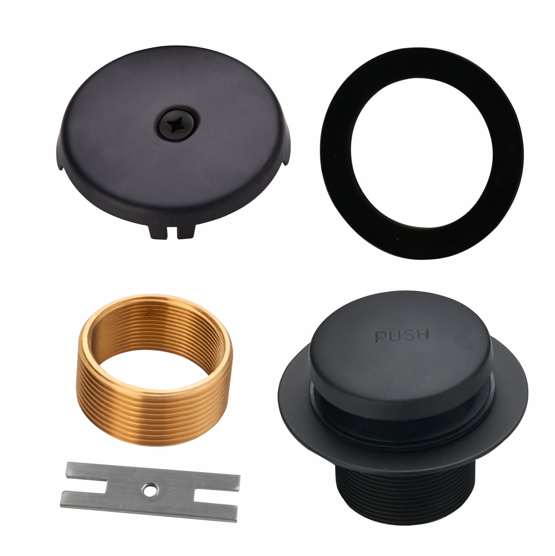 Matte Black Bathtub Drain Tip Toe Tub Drain Trim Kit with Single Hole ...